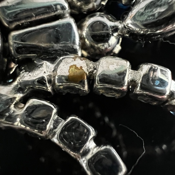 Vintage Rare Early Sherman Brooch Earrings Dome Signed Blue Rhinestones - Picture 16 of 17